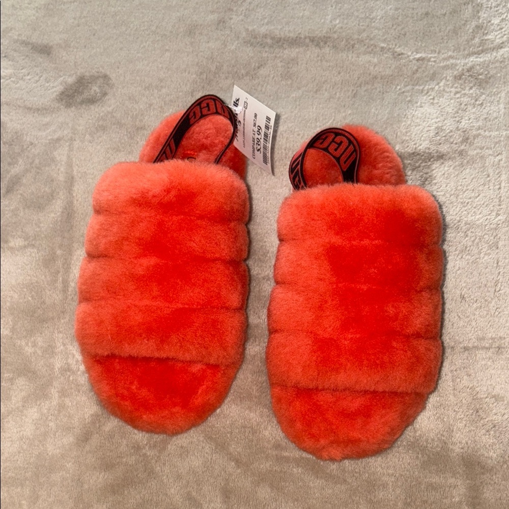 UGG Orange Plush Slippers Cozy Slide Style